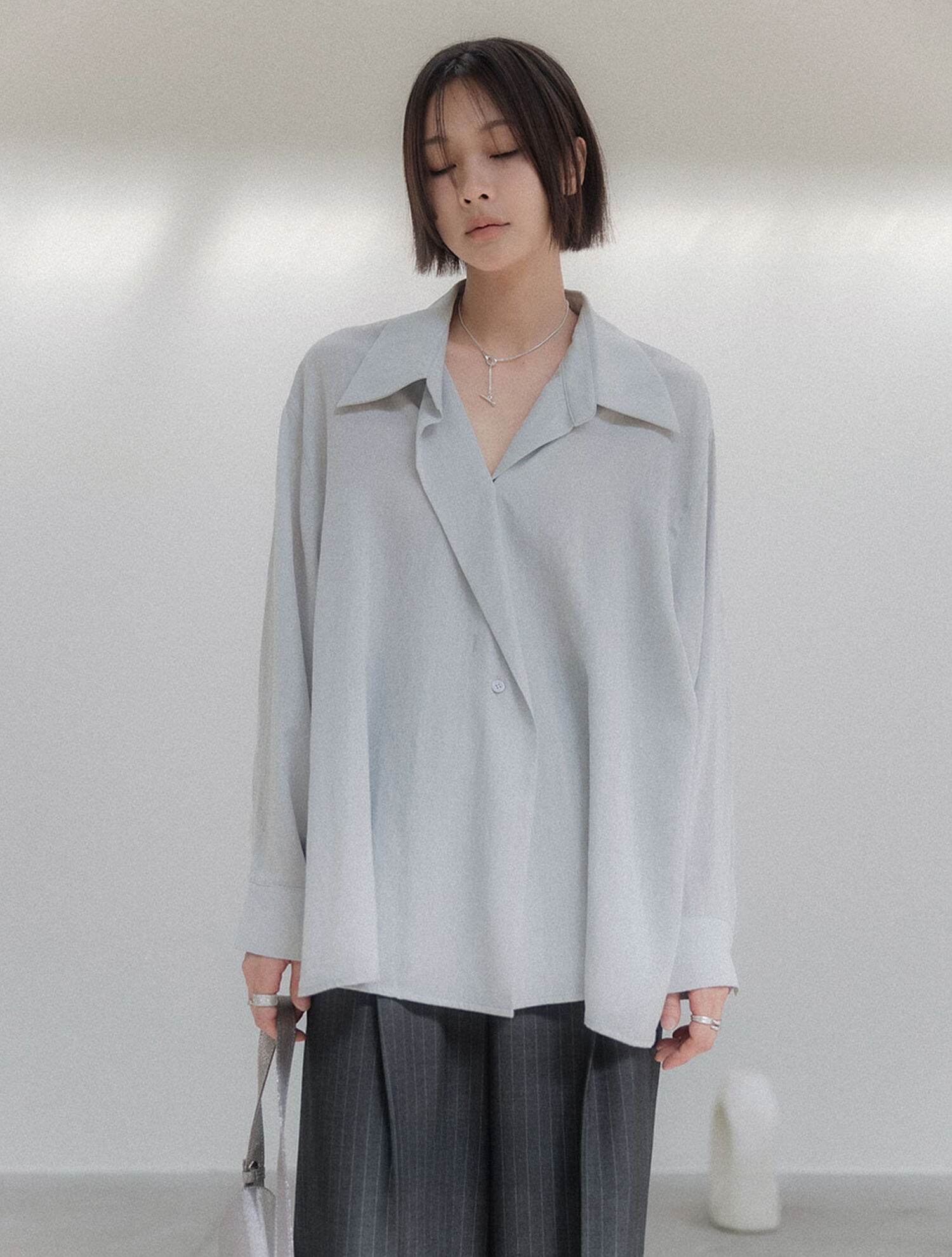 MEMUA Sfumato unflattering blouse (grayish blue)