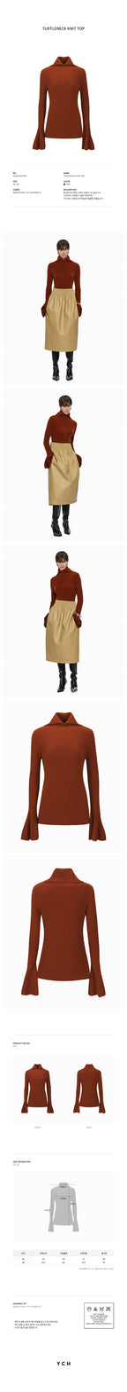 YCH TURTLENECT KNIT TOP RED (W24KT9071RD)