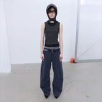 LCDC TM DOUBLE LAYERED SLEEVELESS TOP (BLACK)