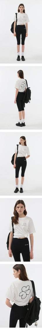 DUNST UNISEX DRAWING BLOOM LOGO T-SHIRT OFF WHITE_UDTS5B130OW