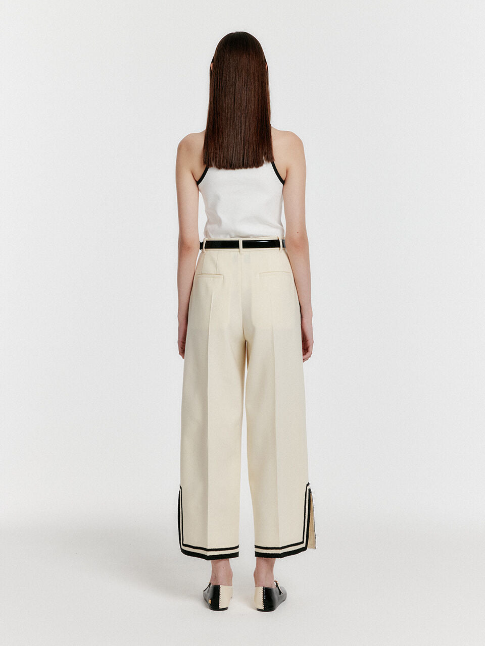 EENK YOUE Contrast Halter Top - White