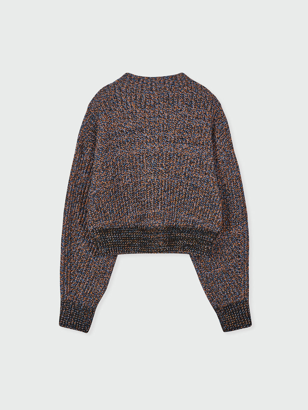 EENK ZABELLE Mockneck Textured Knit Pullover - Orange/Blue Multi