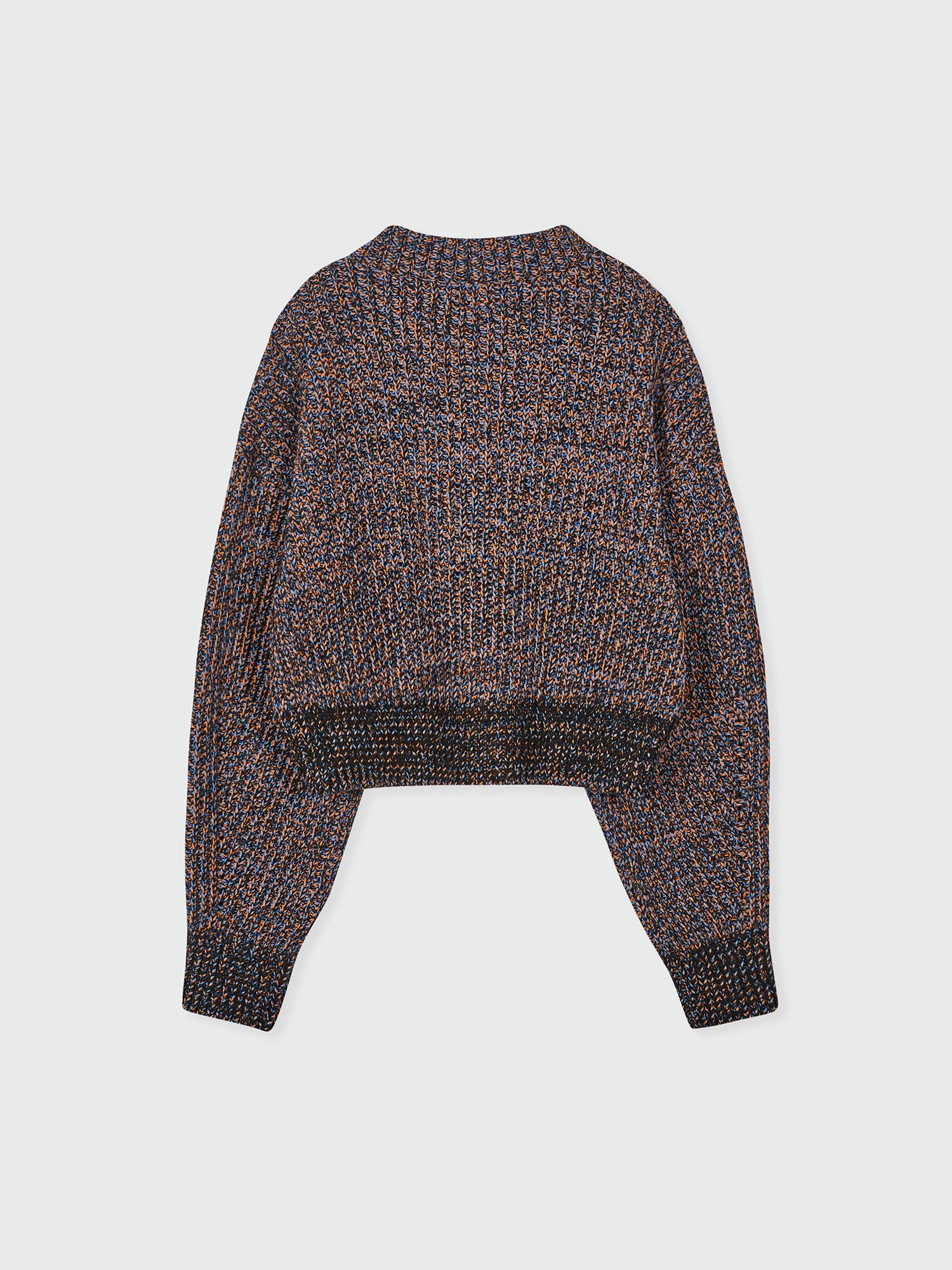 EENK ZABELLE Mockneck Textured Knit Pullover - Orange/Blue Multi
