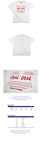 CONICHIWA BONJOUR FRENCH T(WHITE/RED)