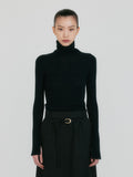 EENK ZIAH High Neck Knit Top - Black