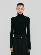 EENK ZIAH High Neck Knit Top - Black