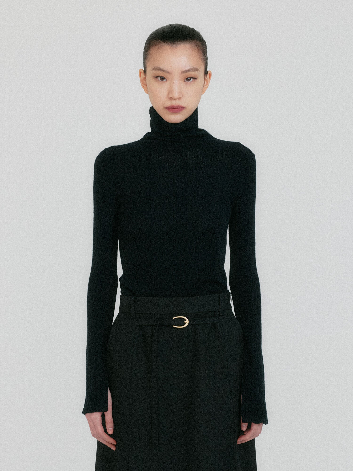 EENK ZIAH High Neck Knit Top - Black