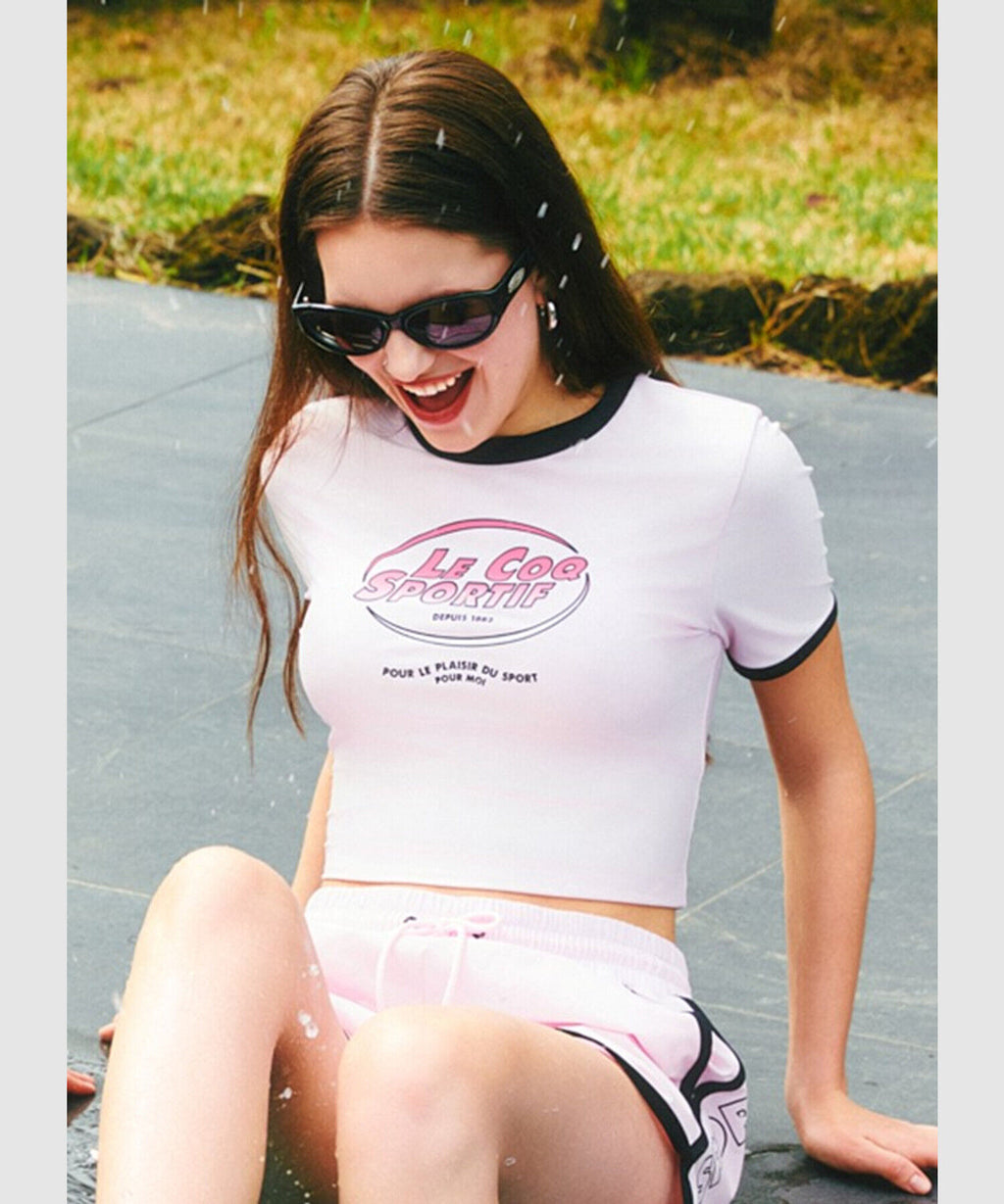 le coq sportif [60% OFF] Women’s Short Sleeve Crop Rash Guard (QP222SRS52)