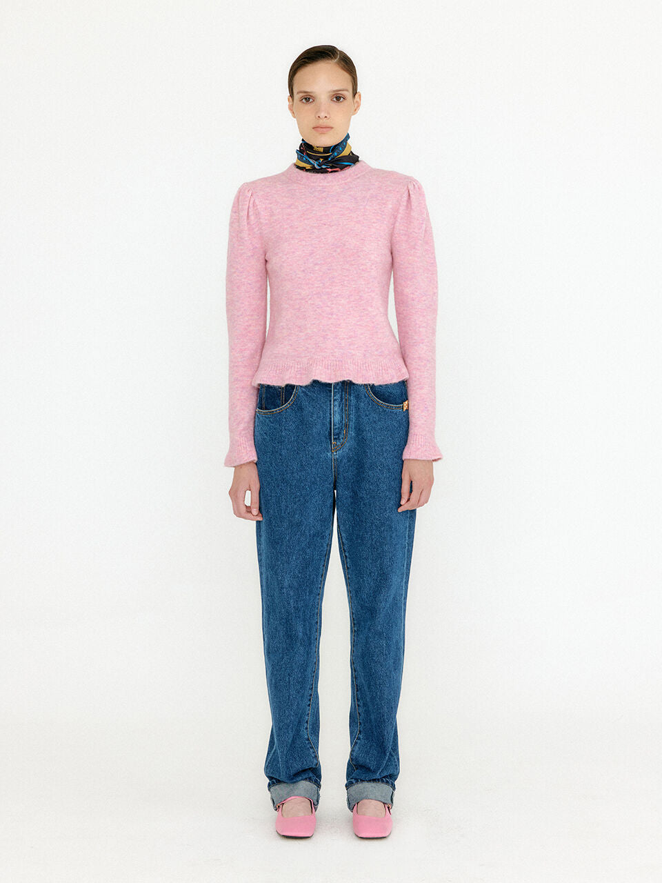 EENK EENK Knitwear Flared Hem Pullover - Light Pink