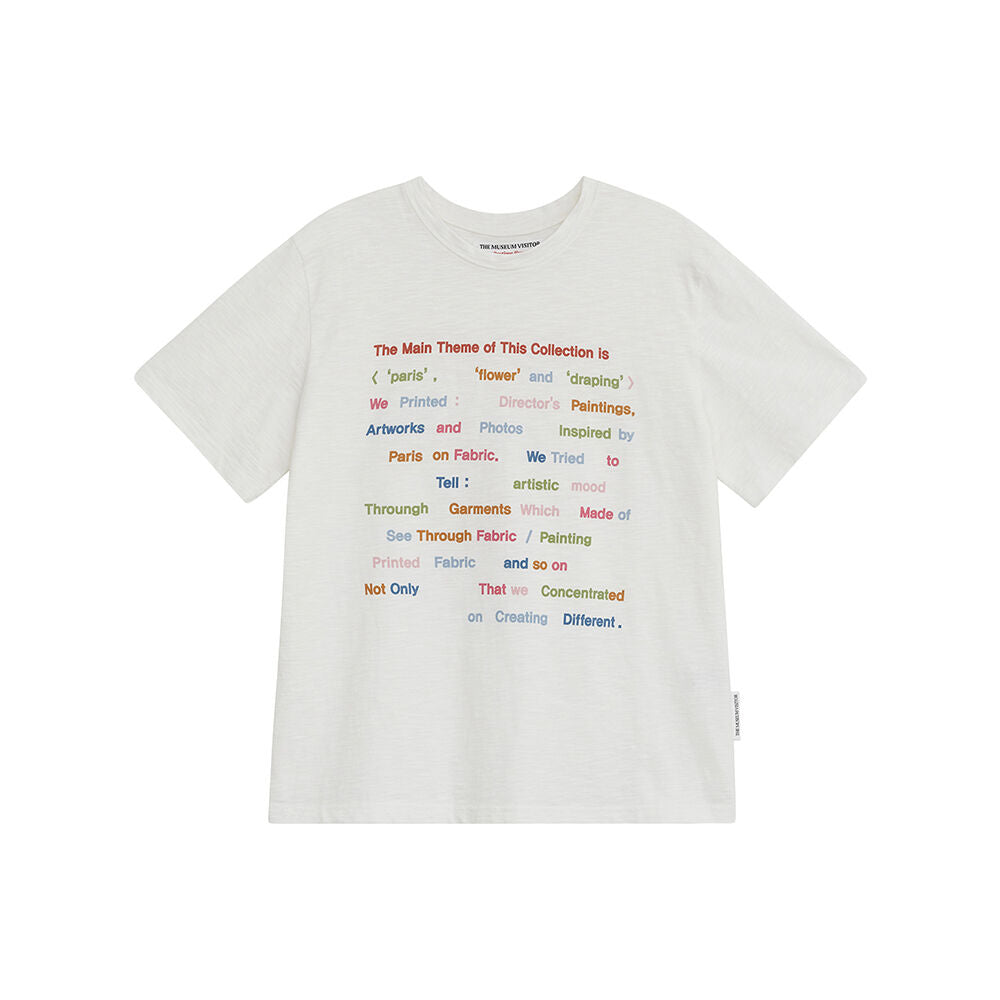 THEMUSEUMVISITOR COLOR TYPO SLUB T-SHIRT (WHITE)