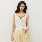 CITYBREEZE Button point sleeveless top_8COLORS