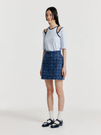 EENK EENK YERO Tweed Mini Skirt - Blue