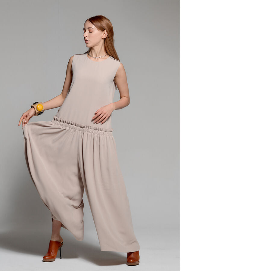 SOMETHING GOOD SHIRRING JUMP SUIT