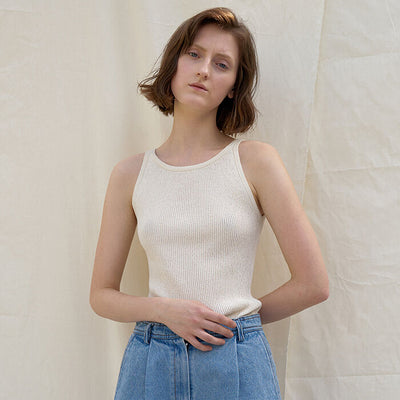 Knit sleeveless (Ivory)