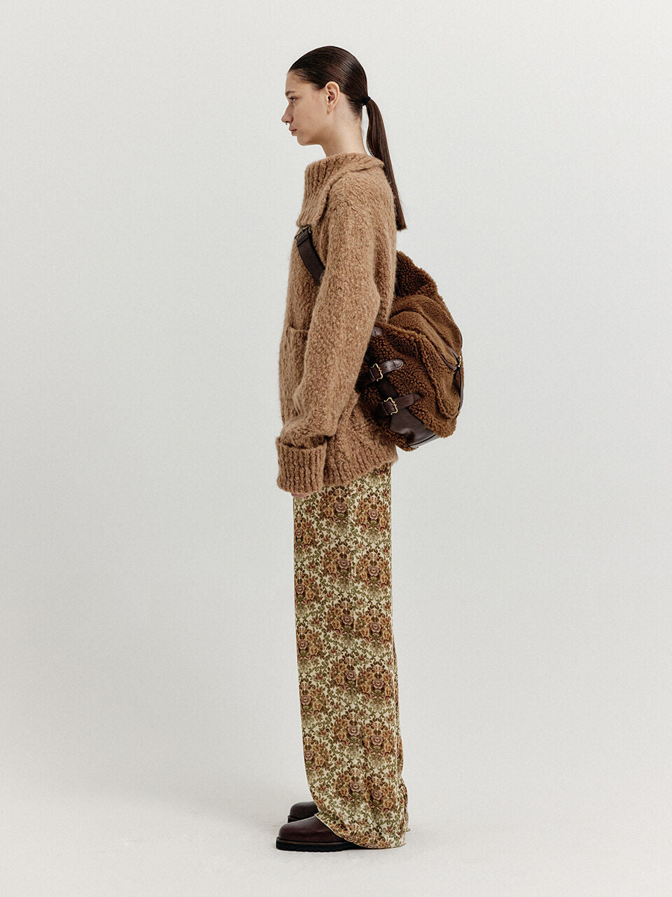 EENK EENK XATURE Oversized Knit Turtleneck - Brown
