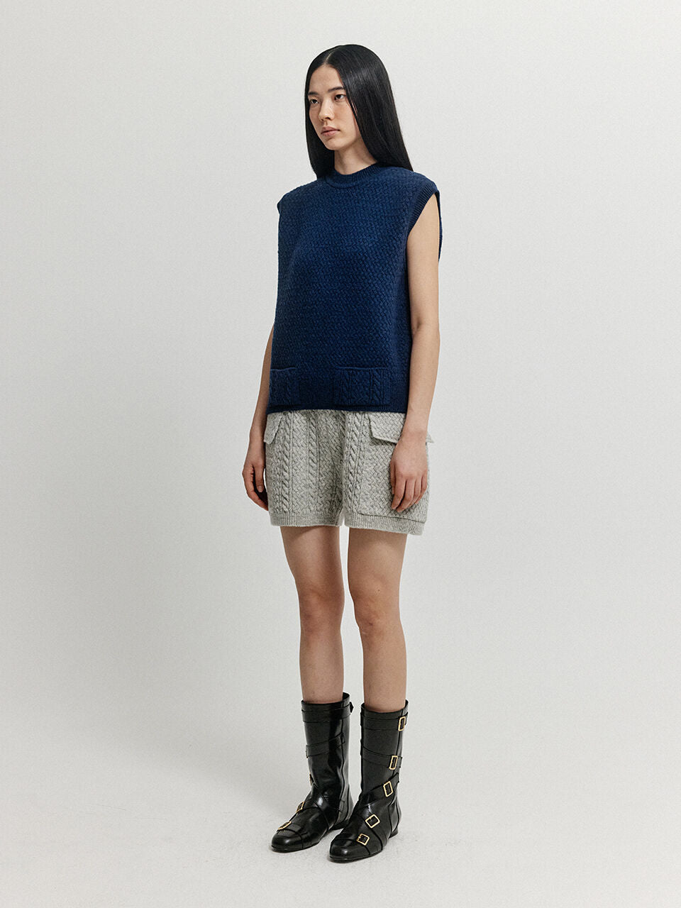 EENK EENK XET One-Pocket Knit Vest - Navy