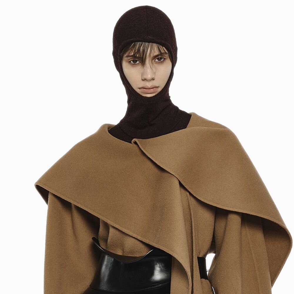 YCH LONG SLEEVE MIDI NECK TOP BROWN (W24TS11081BR)