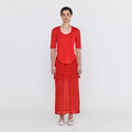 EENK EENK WIONY Diamond-Lace Layered Knit Skirt - Red