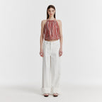 EENK YICO Turn-up Wide Denim Pants - White
