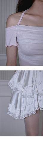RoséFrantz Sha Layered Halter T-shirt [Pink]