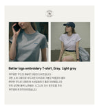 KNOWN BETTER [Add size] Better logo embroidery T-shirt_Light Gray