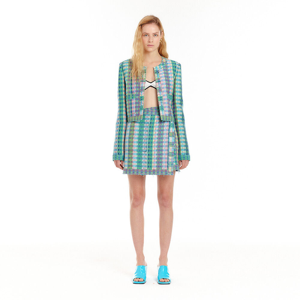 EENK UEMP Mini Wrap Skirt - Green Multi