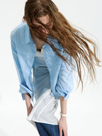LOW CLASSIC Lc CHECKED REGULAR-FIT SHIRT_SOFT BLUE_LC252SH06B2