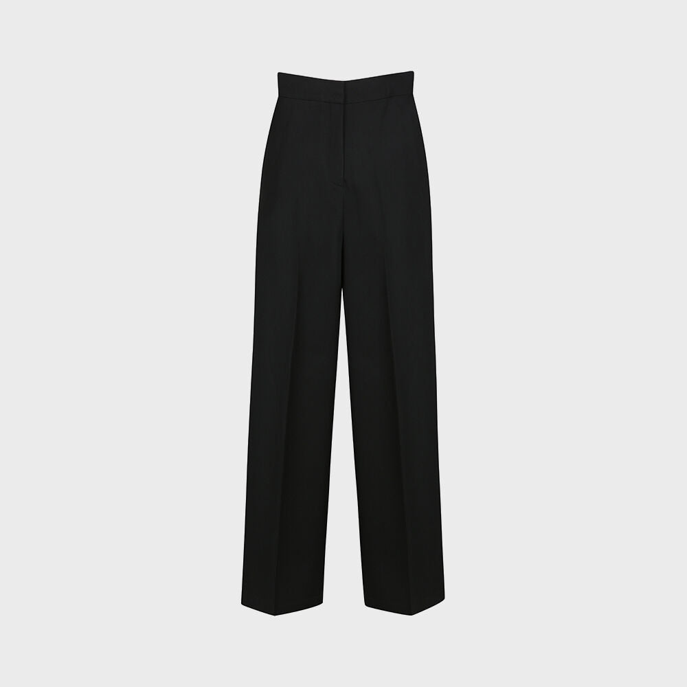YCH HIGH-WAISTED PINTUCK PANTS BLACK (F24PT4141BK)