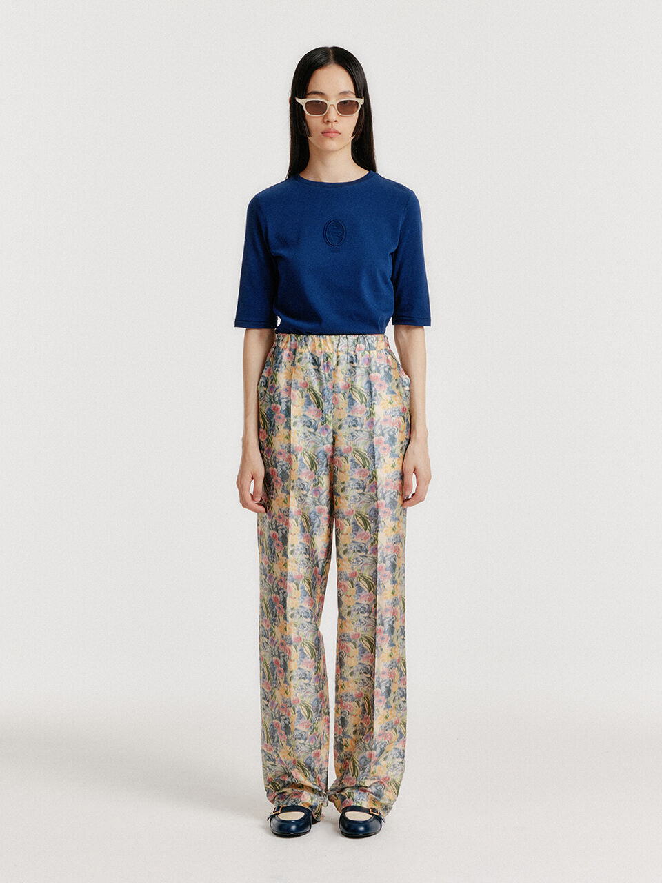 EENK YOL Lace Trimed T-Shirt - Navy
