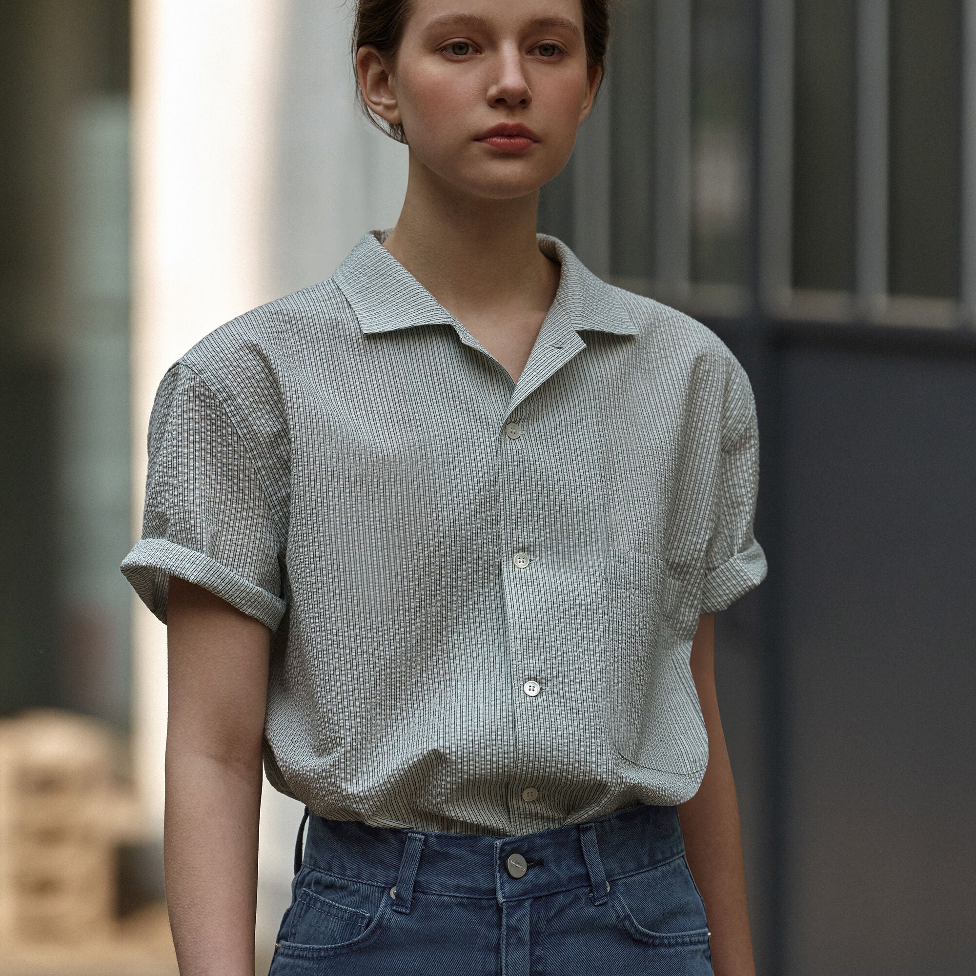 ANDNEEDS Seer short sleeve shirt (green)