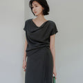 MEMUA Linen blend wave blouse