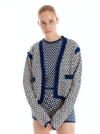 EENK EENK ULTRA Gingham Vest Cardigan - Ivory/Navy