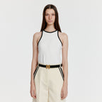 EENK YOUE Contrast Halter Top - White