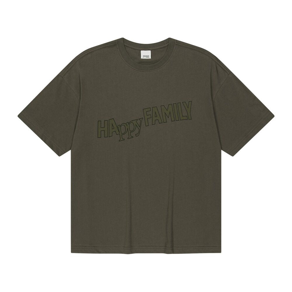 UNIVERSE GARMENT Happy Family Crop T-Shirt_BROWN