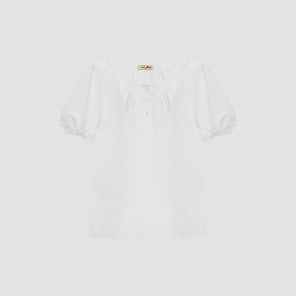 MARIECLAIRE Pintuck sleeve puff blouse (MOFBBL04MIV)