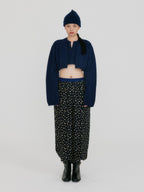 EENK ZONNE Cropped Knit Cardigan - Navy