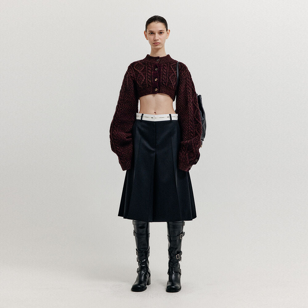 EENK EENK XAVIE Pintucked Long Skirt - Black