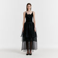 EENK YET Triple Layered Long Skirt - Black