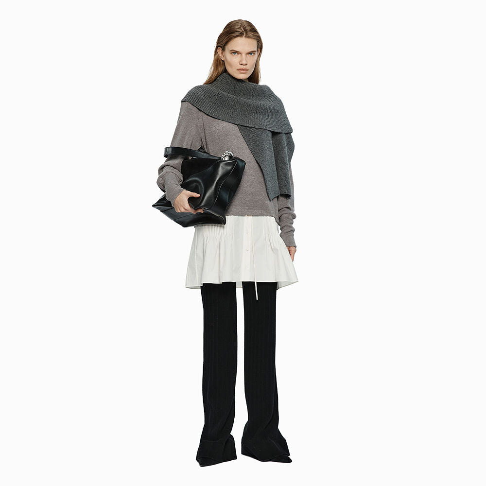YCH OVERSIZED NECK CAPE GREY (W24KT9081GY)