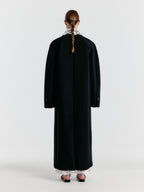 EENK Single-breasted Coat With Detachable Lace Collar