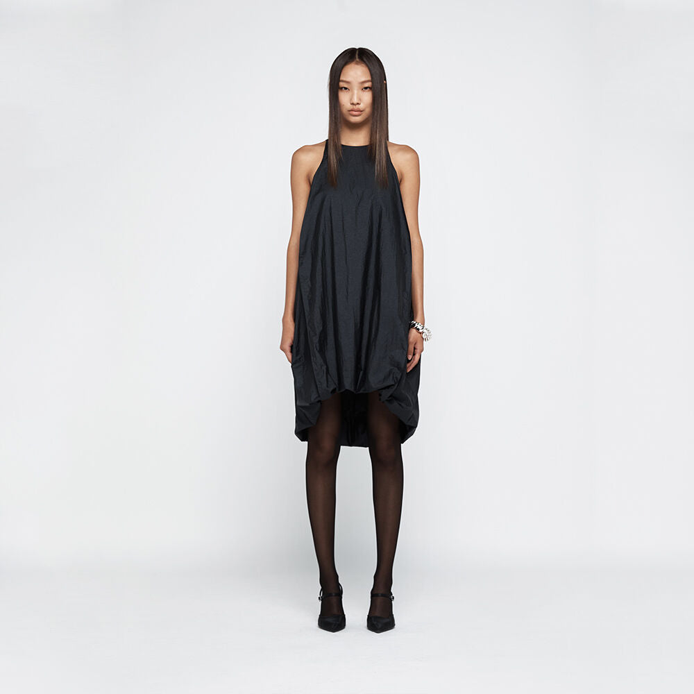 YCH BALLOON MINI DRESS BLACK (R25DJ7051BK)