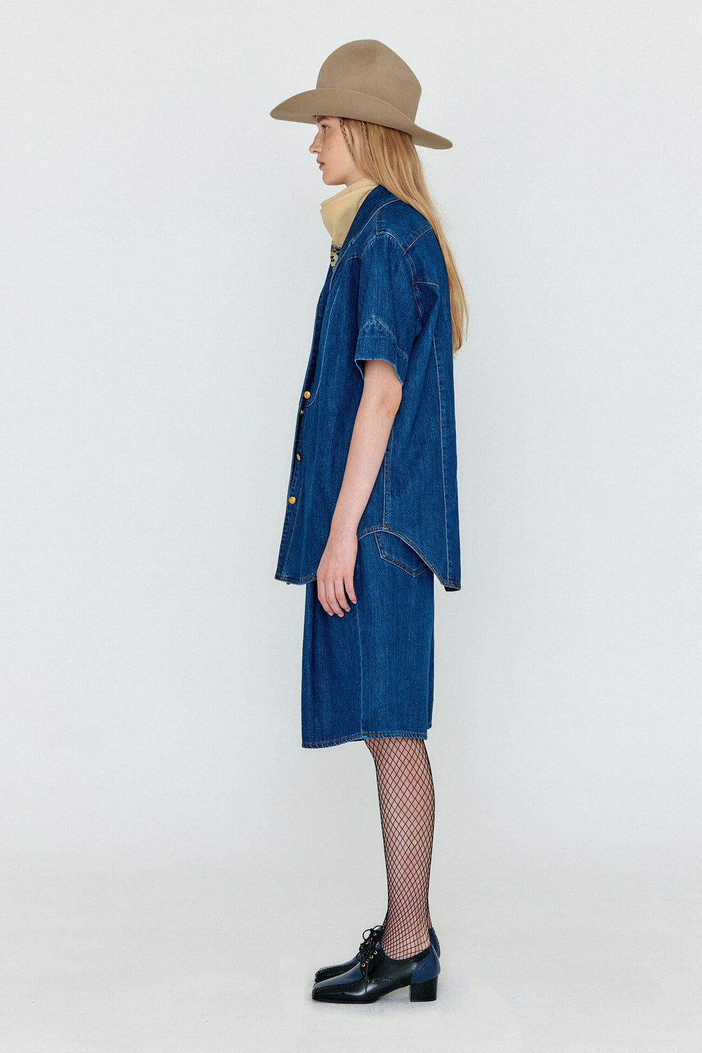EENK EENK WICO Folded Front Denim Bermuda Shorts