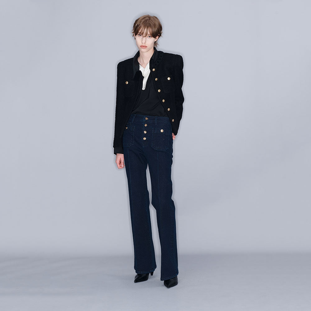 YCH TRIMMED JACKET BLACK (W23JK102BK)