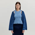 EENK XILISSY Cable Knit Bolero Cardigan - Navy