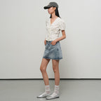 GENERAL IDEA WOMAN V-neck lace puff blouse [BLUE] / GF2LBL529