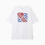 MENASOO Wave Hearttrack Graphic T Shirt_White