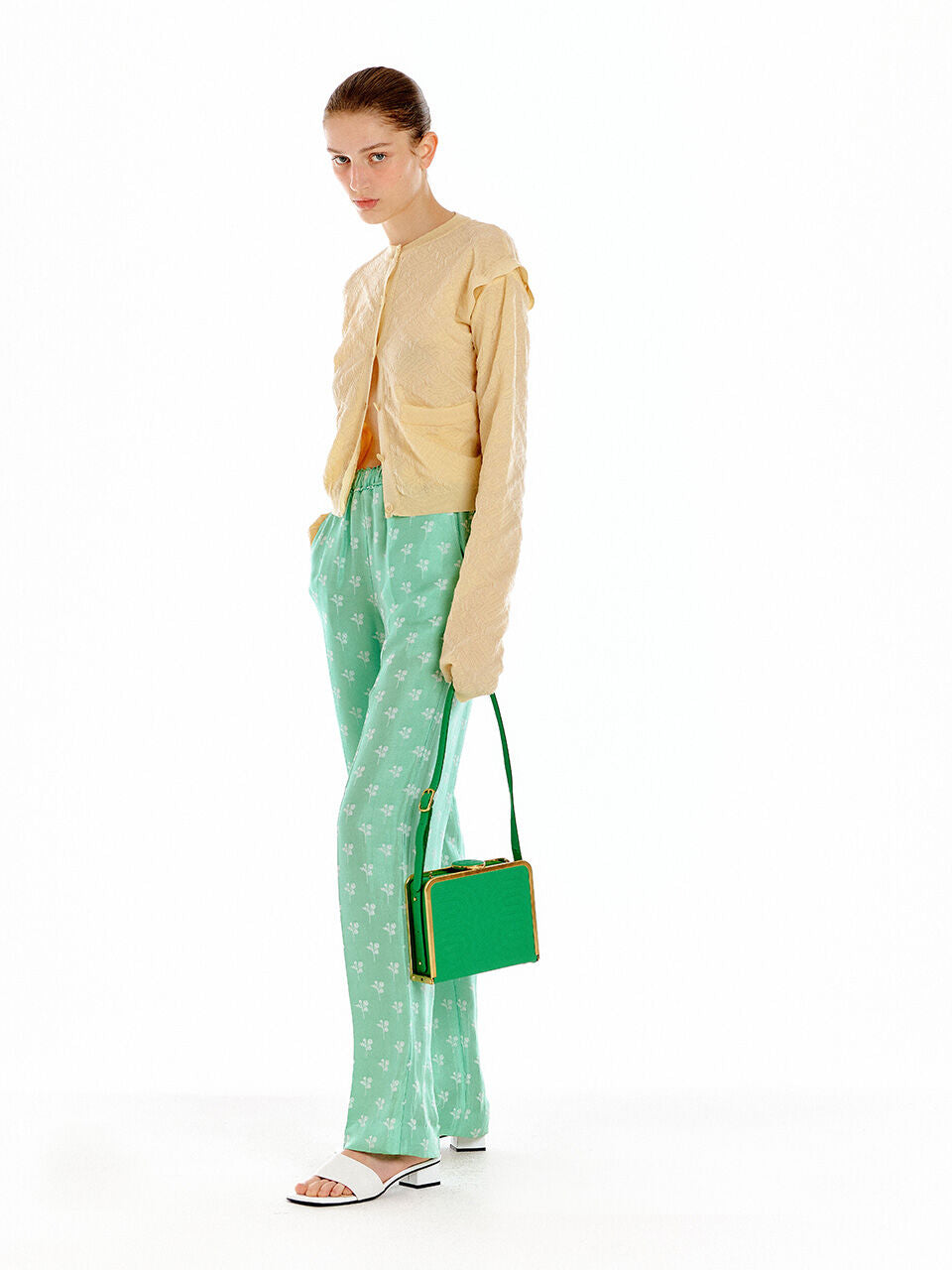 EENK EENK UKEE Logo Jacquard Knit Cardigan - Light Yellow