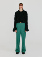 EENK ZIGGY Textured Collar Knit Cardigan - Black