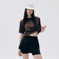 OUTDOOR VOICES Technol-OV OV STRETCH LOGO TEE (BROWN)