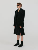 EENK ZAKIT Single-Breasted Blazer with Brooch - Black Velvet